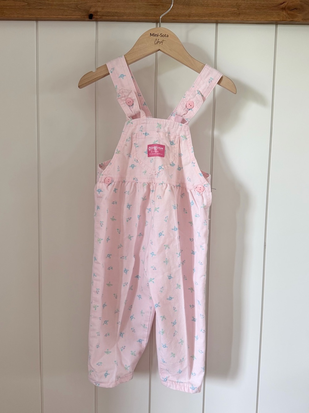 Vintage OshKosh B'gosh Pink Floral Overalls